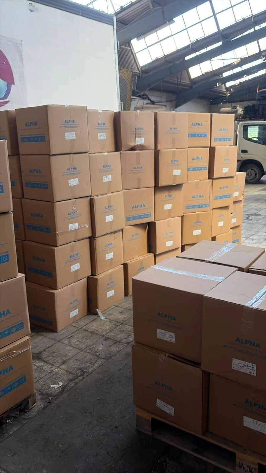 Pallets ready for shipment in the warehouse