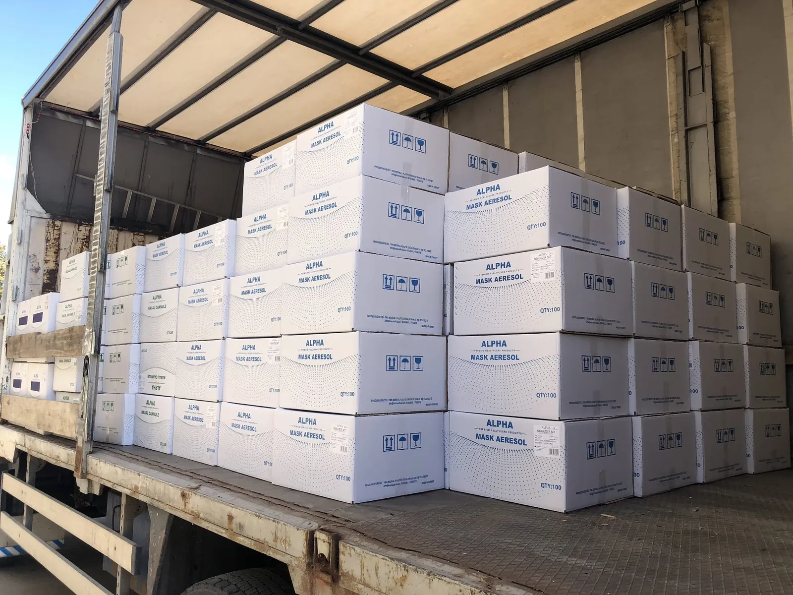 ALPHA cartons ready for shipment